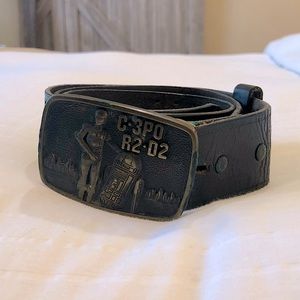 Vintage Star Wars Brass Belt Buckle & Leather Belt